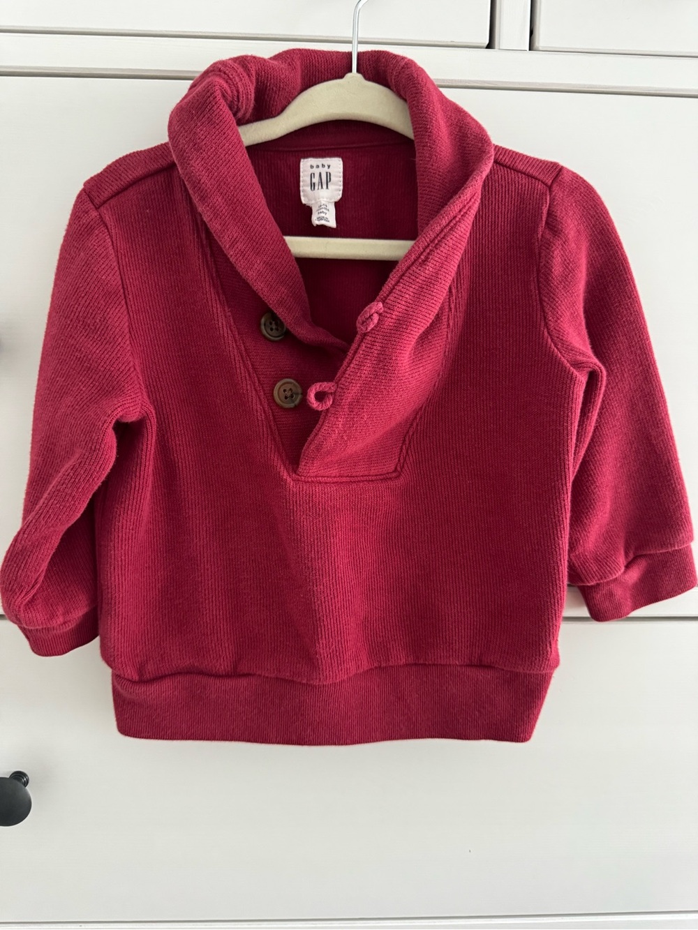 Baby Gap Red Shawl Collar Pullover sweater 12-18 mo